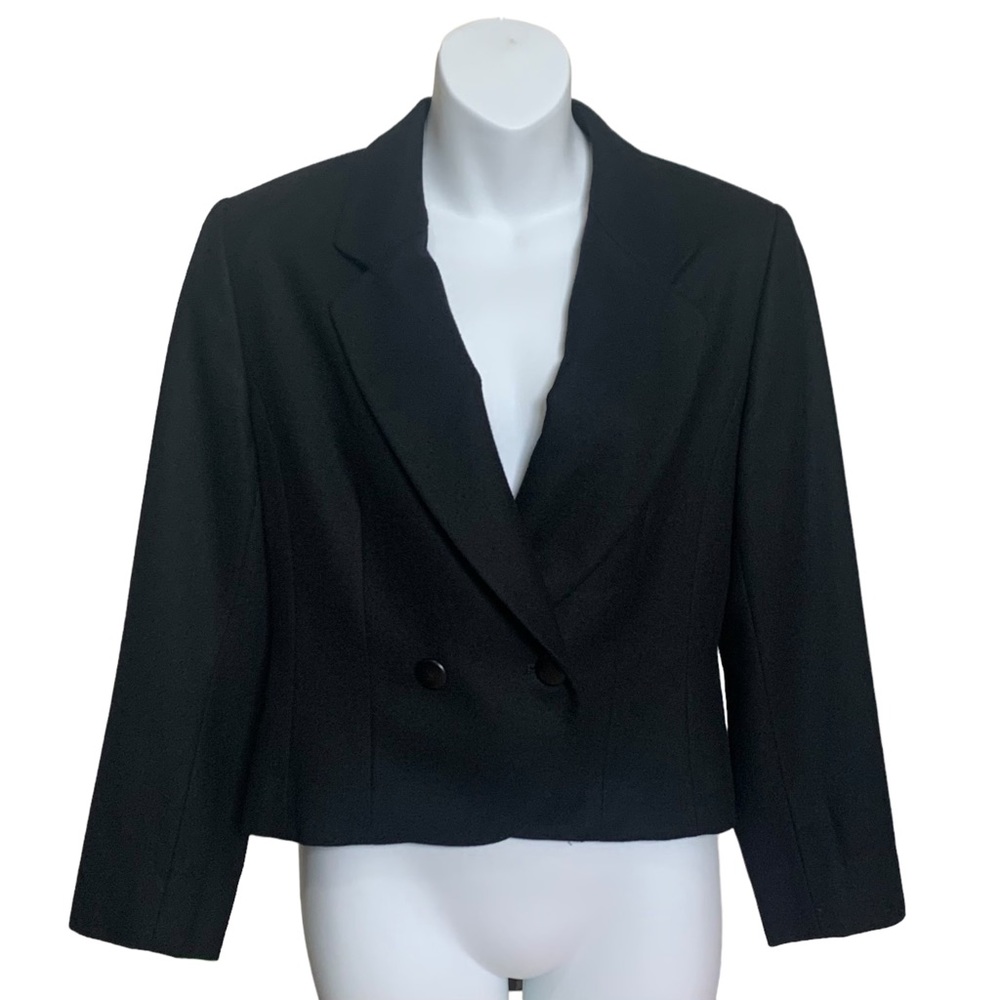 Pendleton Black Virgin Wool Double Breasted Cropp… - image 1